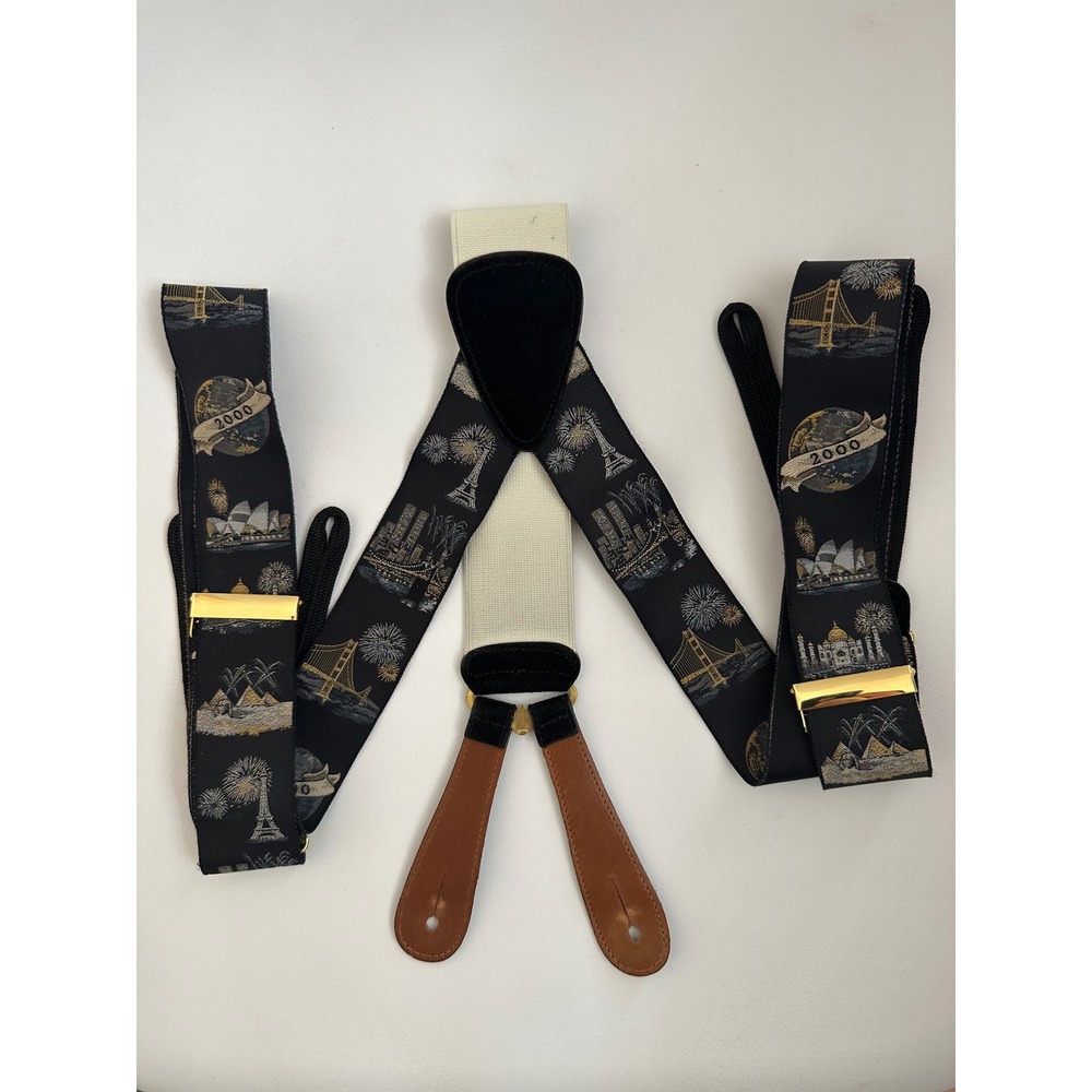 Trafalgar Limited Edition World 2000 Silk Braces Suspenders England Black